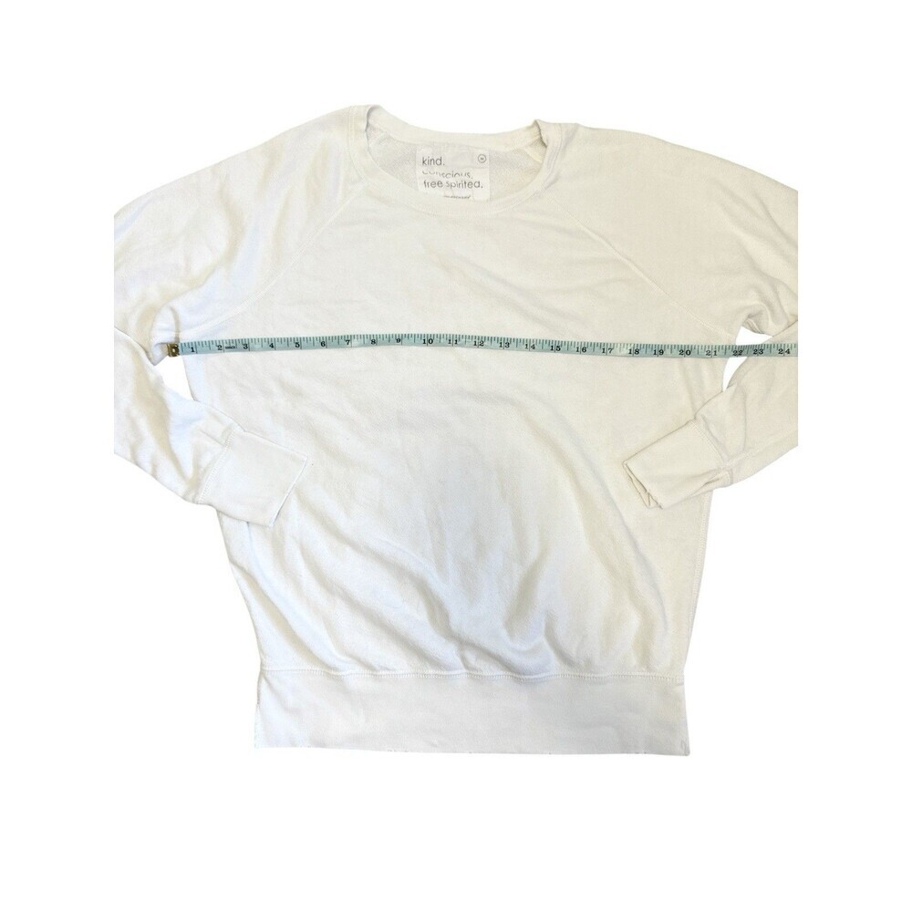Unsubscribed White Raglan Sweatshirt Women’s Medium NWOT Minimal Sustainable Eco - Picture 7 of 9